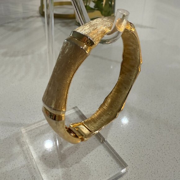 Gold Tone Metallic Clamp Bracelet - Picture 8 of 8